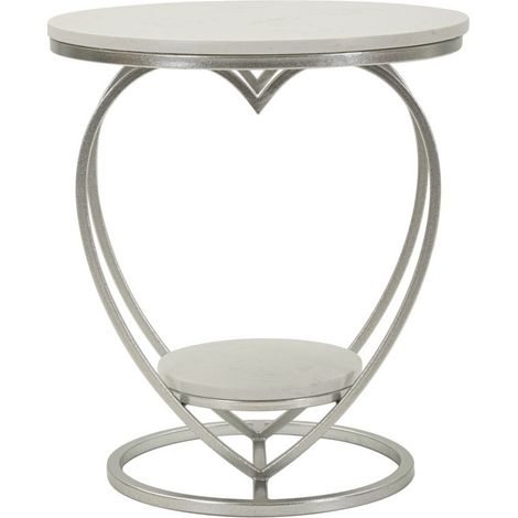 Table d'Appoint Design "Heart" 45cm Argent (1/5)