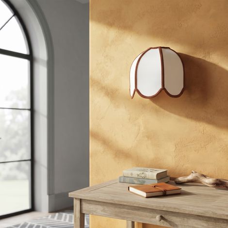 Aplique de Pared con Pantalla Blanca/Terracota  Serie IRIS (1/5)