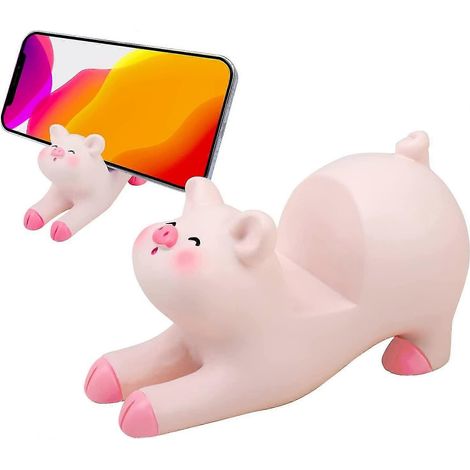 Support de téléphone en forme de cochon, accessoire de bureau, cadeau adorable (forme A) (1/5)
