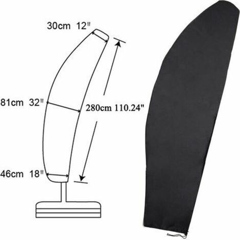 Housse de Protection pour Parasol Déporté Couverture pour Parasol de Jardin en 420D Oxford Couverture Parapluie housse de parasol Imperméable Anti-Poussière/UV/Intempéries 504070cm Grande (1/4)