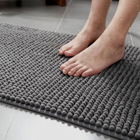 Tapis de Bain, Tapis de Douche Antidérapant en Chenille, Absorbant l'eau,Lavable en Machine, Séchage Rapide, Anti Odeur, Résistant aux taches 40x60 cm (1/5)