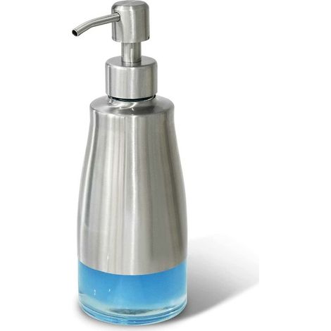 royaluxe - Distributeur de savon Clear Glass Lined Nickel brossé Boîtier en acier inoxydable Pompe Liquide de nettoyage (1/4)