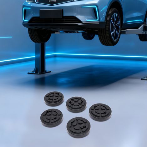 Set de 5 patins en caoutchouc ronds pour pont élévateur auto camion (1/5)