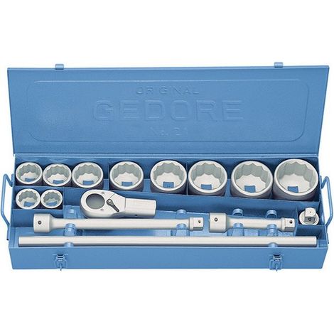 Set di chiavi a bussola D 21 EMU-10, 15 pezzi, 1 pollice SW 36-80mm, Z.32, 12KT (1/5)