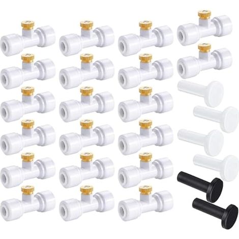 Système D'irrigation Système de Brumisateur Extérieur Kit, 20 pièces Buse de Pulvérisation en Laiton pour Jardin, Atomiseur Buse pour Jardin Terrasse Patio Bricolage, Blanc (1/5)
