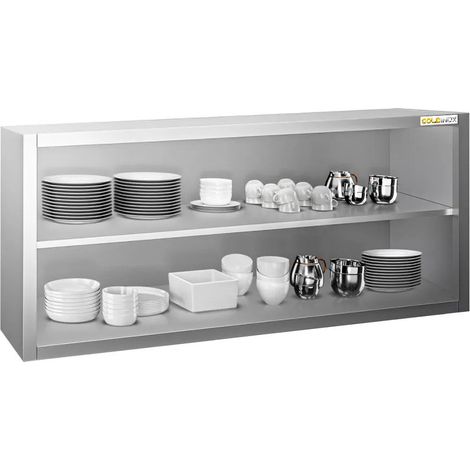 Placard mural inox 1600x400 mm - Hauteur 650 mm ouvert PREMIUM - GOLDINOX (1/4)