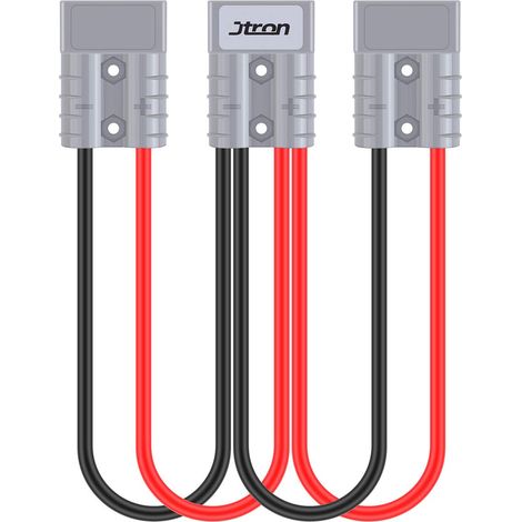 Lntyq Câble de charge rapide voiture 30cm Connecteur 50A 600V 1 tour 2 Pour chariot élévateur, véhicule tout terrain, voiturette de golf