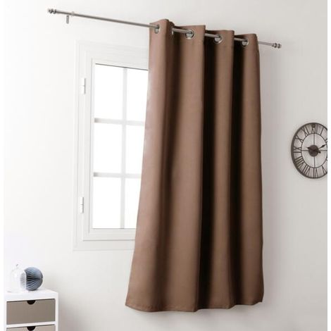 Rideau occultant uni 210gr/m2 Taupe 135x180 cm (1/2)