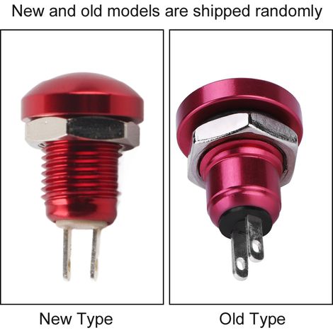 Interrupteur à bouton-poussoir étanche à réarmement automatique 1A 24V, ultra-petit, non éclairé, non autobloquant, de 8 mm, en alliage zinc-aluminium (rouge). (1/5)
