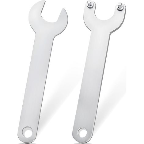 2-Piece Grinder Wrench Set for 125mm Angle Grinders. The upper wrench is 14.5 cm long, and the lower wrench is 14 cm long. (1/5)