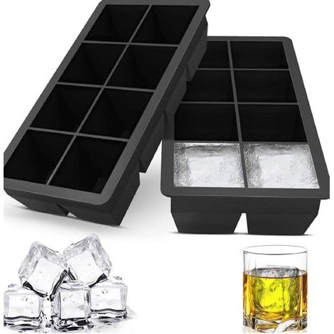 Silikon-Eiswürfelform – 2 Stück – Großes Quadrat, 5 cm – BPA-frei – Für Cocktails und Kaltgetränke (1/5)