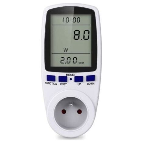 Prise Compteur d'Énergie Numérique,Prise de Consommation Electrique Surveillance de l'Énergie pour les Gros Appareils (1/4)