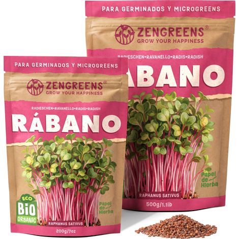 Semillas para germinar eco Rábano 200 g brotes y microgreens (1/5)