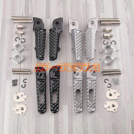 Motorrad-Fußrasten vorne und hinten für Honda CBR600 F4 F4i F5 CBR900 CBR1000 VTR1000 CBR 600RR CBR1000RR – Schwarz, 2 Paar (vorne und hinten) (1/3)