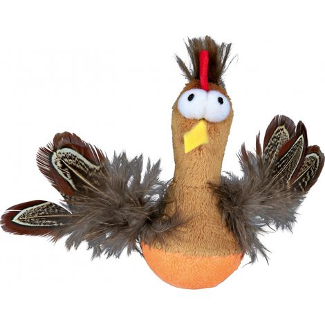 Steh-auf-Huhn mit Federn und S