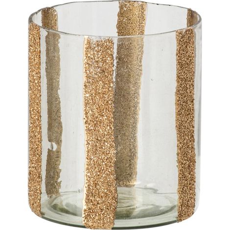 Photophore Cylindrique en Verre "Torben" 15cm Doré (1/5)