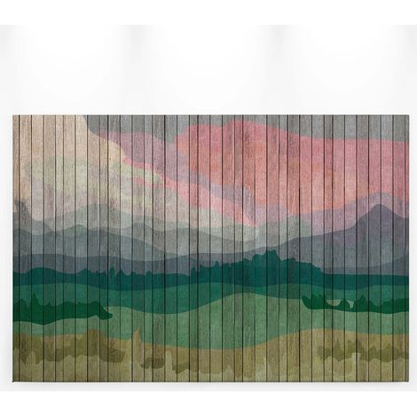 Tableau salon multicolore pastel | Tableau paysage montagne original pour couloir | Tableau nature abstraite pour chambre adulte 0,9 x 0,6 m (1/5)