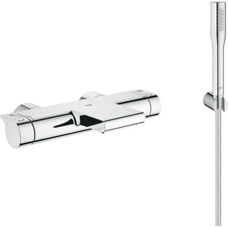 Grohe – Mitigeur thermostatique de baignoire 34174001EUPHORIA – Finition chromée – Bec extra-large pour flux silencieux – Éléments de commande ergonomiques