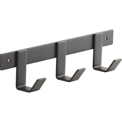 SOTECH Blackline ALBA schwarz pulverbeschichtet Hakenleiste klein 257 mm mit 3 Haken