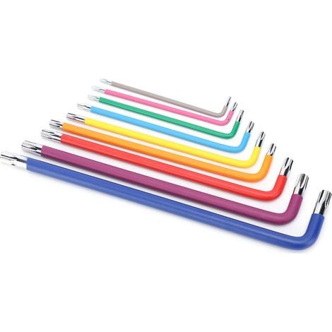 9 pièces étoile hexagonale clé à douille ensemble Super longue multicolore clé hexagonale outils ensemble accessoire de réparation (1/5)