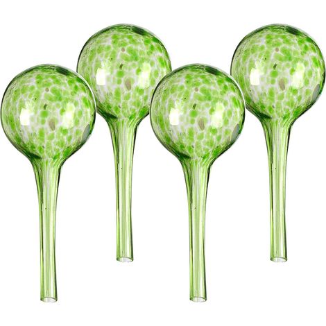 Boule D Arrosage - Lot De 4 - Verre - Diffusion Automatique - Intérieur Et Extérieur - Vert 15x6cm (1/5)