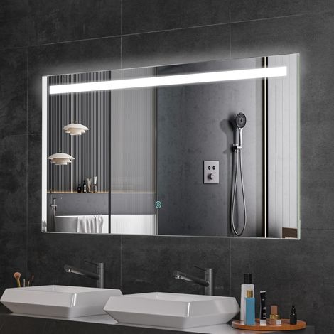 LOMAZOO Miroir de salle de bain avec éclairage Houston - 120 x 60