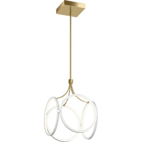 Elstead Kichler Ciri Plafonnier LED intégré blanc avec champagne doré, 3000K (1/5)