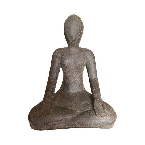 Statue jardin femme yoga - Gris