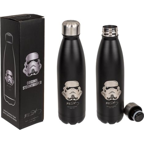 Out of the blue Stormtrooper I - Borraccia in metallo, per circa 500 ml, altezza: ca. 27 cm, in confezione regalo