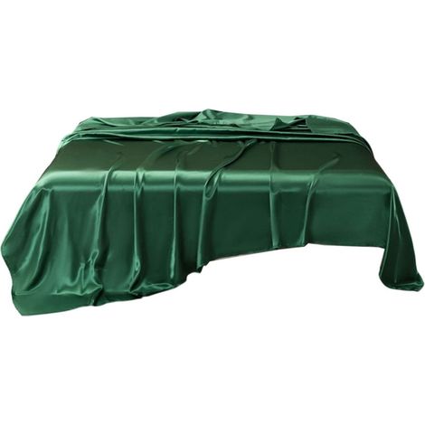 Drap Plat Satin 270x246cm - Tissu Doux Et Lisse - Design Angle Droit Pour Lit King Size - Lavable En Machine - 1 Piece (1/5)