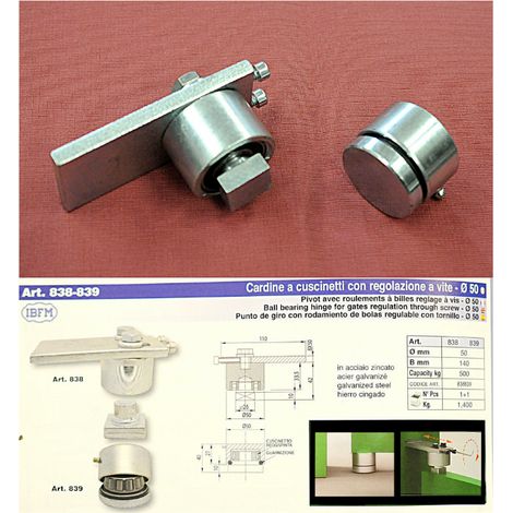Coppia cardini a cuscinetto da 50mm ibfm art 838 - 839
