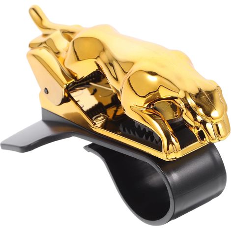 Support de Téléphone Portable Créatif et Sécurisé pour Voiture en ABS, Support GPS Léopard Doré Fixation Tableau de Bord pour Conduite Sûre (1/5)