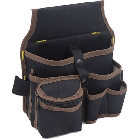 GROOFOO Ceinture à outils pour électricien,avec 7 poches pour jardinage,électricien,charpentier,plombier,technicien et peintre-Couleur café GROOFOO