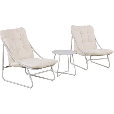 Salon de Jardin 2 Places "Texas" 85cm Beige (1/5)