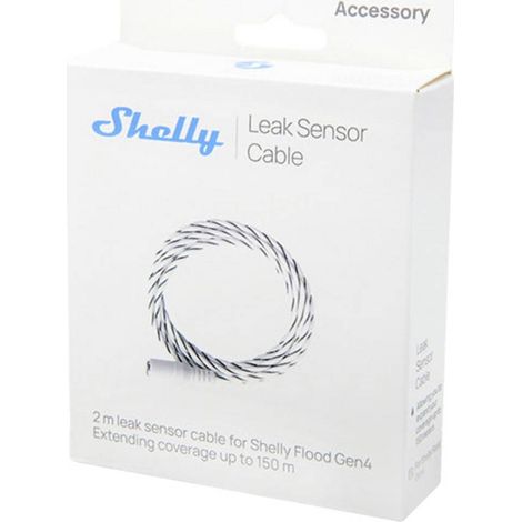 SHELLY LEAK SENSOR CABLE - CÂBLE CAPTEUR DE FUITES EXTENSIBLE 2M, ACCESSOIRE POUR SHELLY FLOOD GEN4, EXTENSION POSSIBLE JUSQU'À
