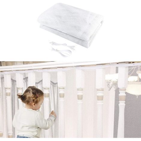 300X78CM Filet Securite Escalier,Filet Escalier Sécurité,Filet Escalier Sécurité Bebe,Filet Escalier Enfant,Filet de Sécurité pour Balcon (1/5)