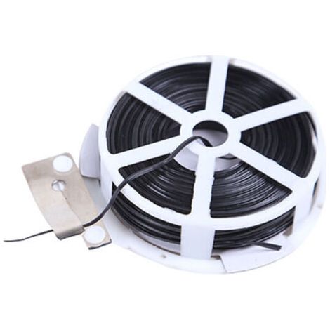 Cravate torsadée de jardin en plastique avec distributeur et cutter pour jardinage, maison, bureau (noir, 100 m) (1/5)