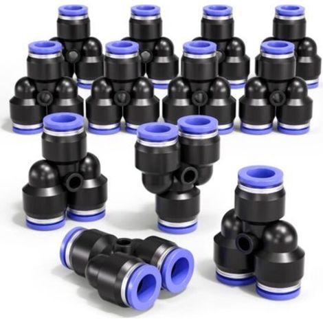 12 PCS 8mm 3 way y Separator Push - in Air Connection, 3 way Plastic Rapid release Py Air Line adaptateur (1/5)