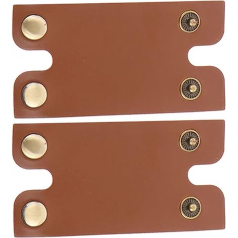 2 Pièces Manchon de Protection Marron pour Tête de Rasoir en Similicuir Synthétique et Fer, Accessoire Pratique pour Prolonger la Durée de Vie et Économiser de L'espace (1/5)