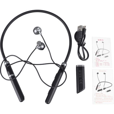Casque Bluetooth Neckband Anti-bruit, Basses Puissantes Stéréo, Écouteurs Sportifs Sans Fil Imperméables à la Sueur (1/5)