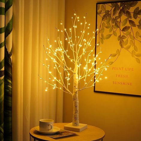 Arbre de Bouleau Lumineux avec 144 LED Blanc Chaud, USB Arbre Lumineux Interieur Ajustable Sapin Lumineux de Brindilles Fonctionne avec des Piles Arbre LED pour Décoration Intérieure Noël fête Pâques (1/5)