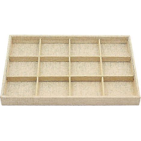 Présentoir à bijoux, plateau de présentation pour bagues, lot de 2, beige (1/5)