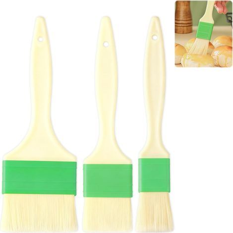 3 Pièces Pinceau Cuisine, Pinceau Patisserie Professionnel, Pinceau De Cuisine, Pinceau Silicone Cuisine, Pinceau à Pâtisserie pour Barbecue, Gâteaux, Cuisson, Baking Cooking (1/5)