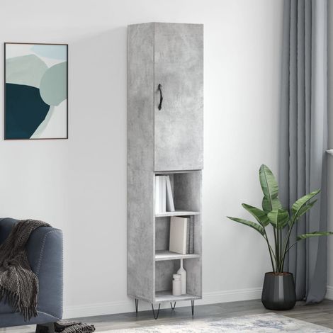 vidaXL Credenza Grigio Cemento 34,5x34x180 cm in Legno (1/5)