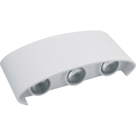 Applique doppia emissione di luce 6 led 16 watt UP & DOWN lampada da muro bianco per esterno casa terrazzo giardino IP65 4000K (1/5)