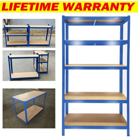 5 Tier Shelf Heavy Duty Metal Muscle Rack Garage Shelving Storage Racking Shelf (1/5)