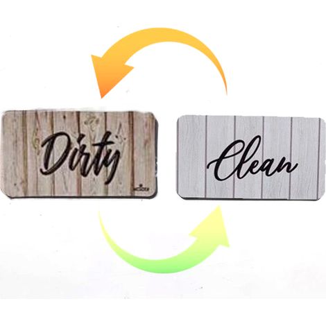Indicateur Magnetique Lave-Vaisselle - Double Face Clean/Dirty - Vinyle Magnetique Renforcé - Pour Frigo, Machine A Laver, Surface Metallique - 1 Piece (1/5)