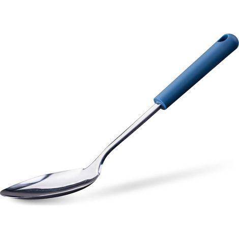 Cuillère de service Essential en acier inoxydable avec poignée bleu foncé - Idéale pour servir - Passe au lave-vaisselle