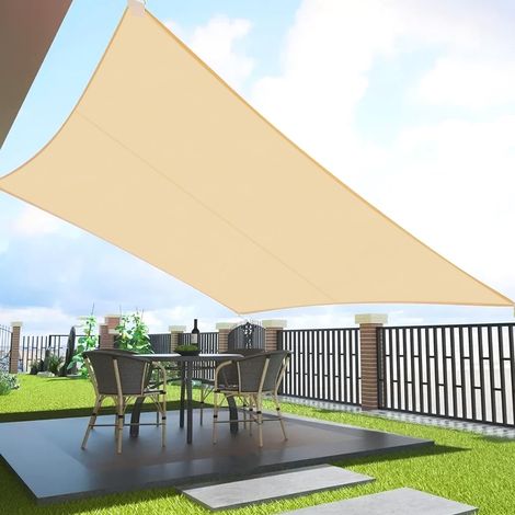 Voile d'ombrage,Toile Solaire Voile 2 x 3 m Voile d'ombrage Terrasse Rectangulaire Imperméable, Voile d'ombrage Jardin,Résistant Aux UV,pour en Plein air,Corde,Jaune de Riz Toile ombrage (1/5)