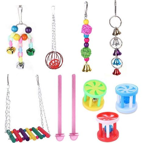 Papageienspielzeug-Set, Kauspielzeug für Vögel, Papageienbeißspielzeug, Spielzeug für Vogelkäfige